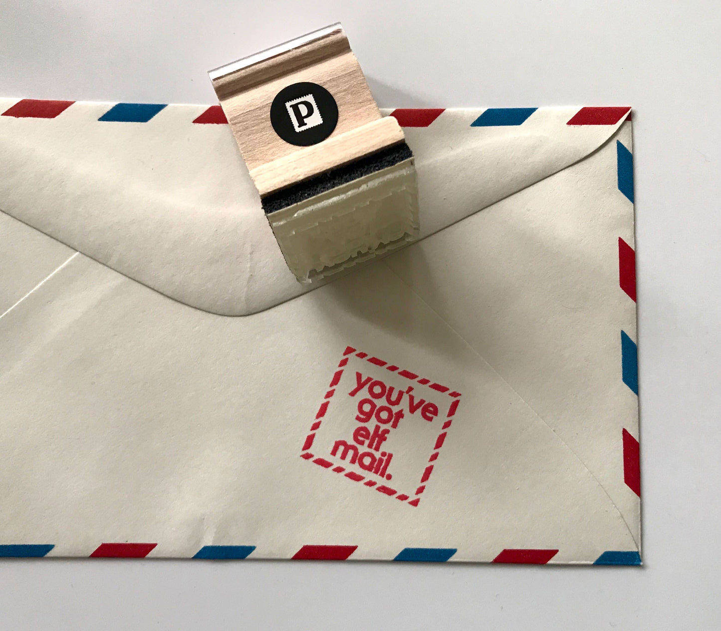 The Portland Stamp Company - You've Got Elf Mail Christmas Wooden Handle Rubber Stamp