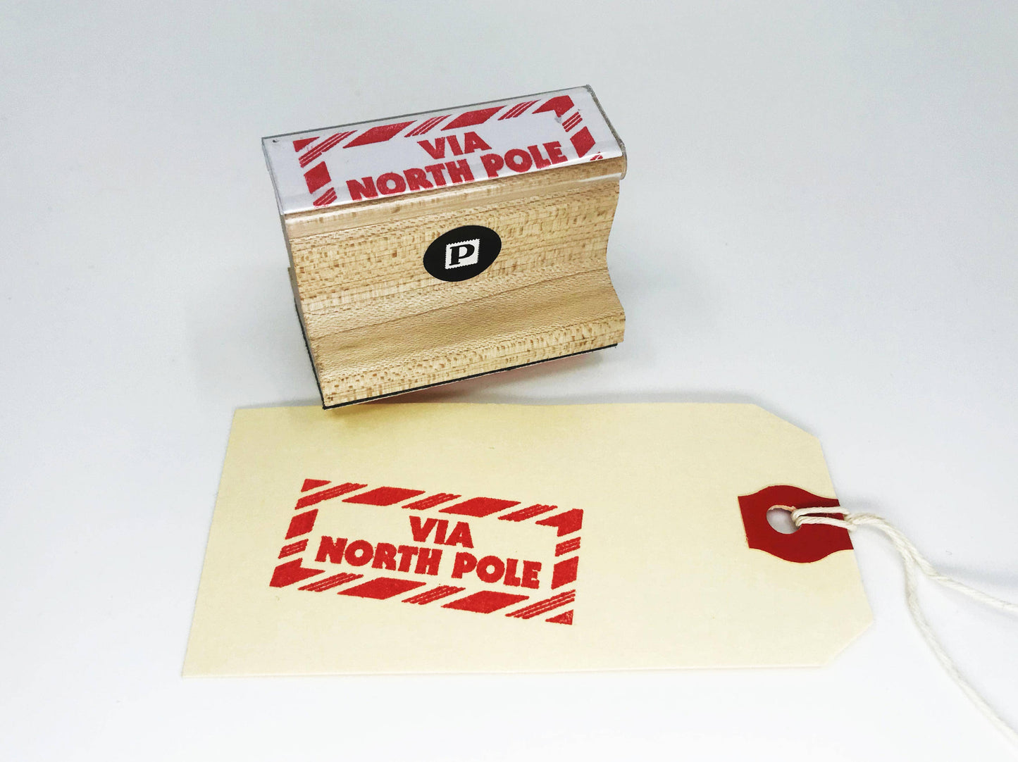 The Portland Stamp Company - Via North Pole Christmas Wooden Handle Rubber Stamp