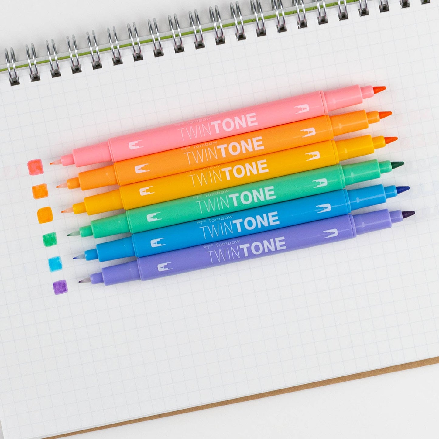 Tombow - TwinTone Marker Set, 6-Pack Pastel