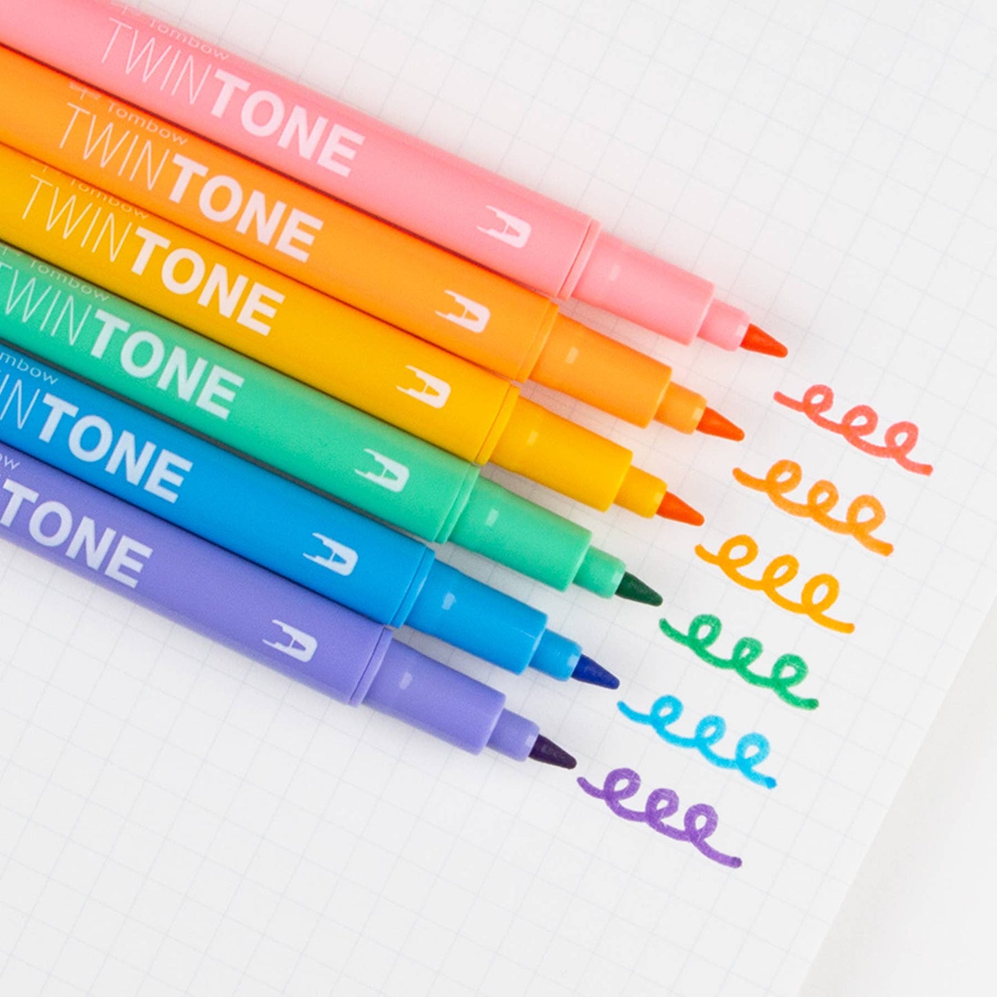 Tombow - TwinTone Marker Set, 6-Pack Pastel