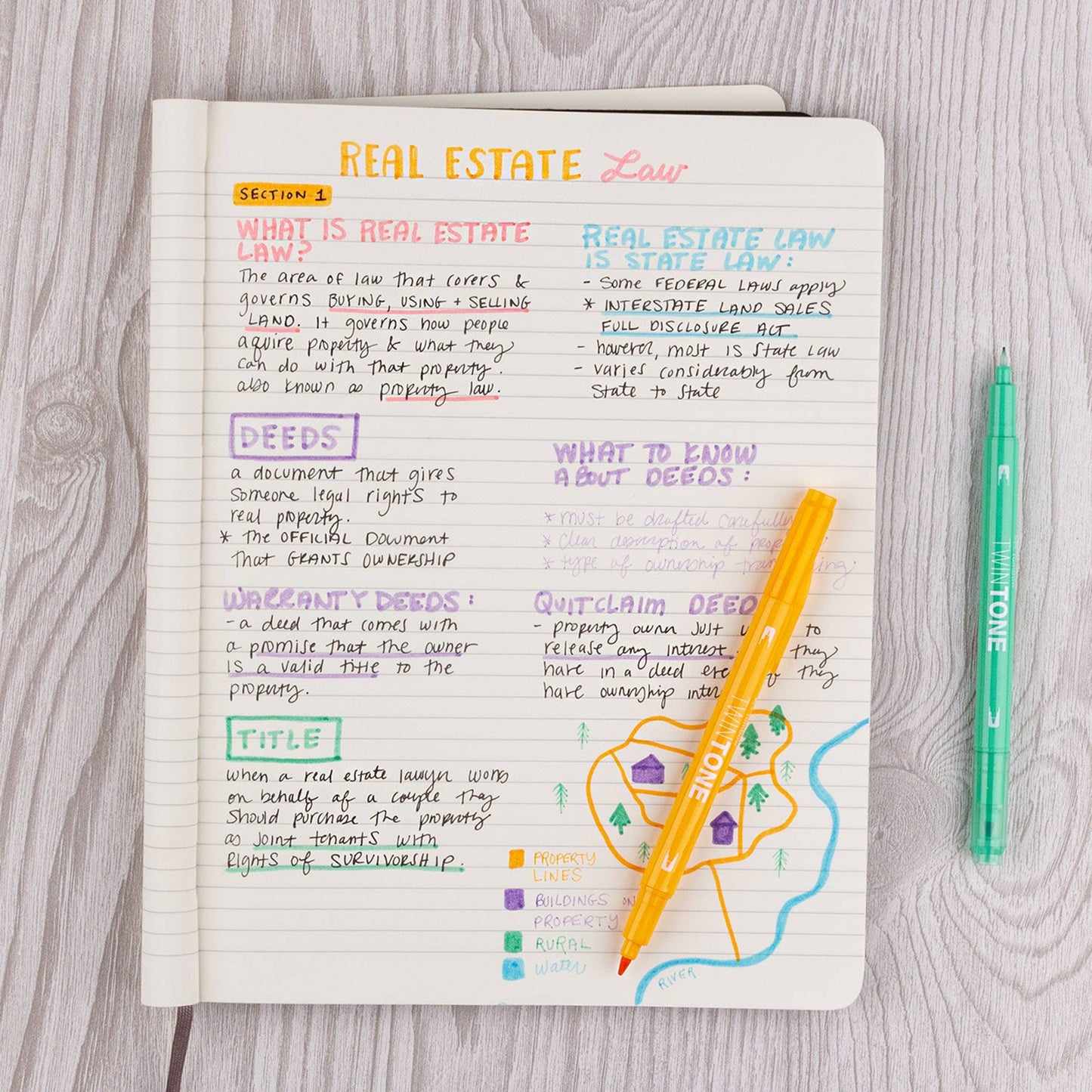 Tombow - TwinTone Marker Set, 6-Pack Pastel