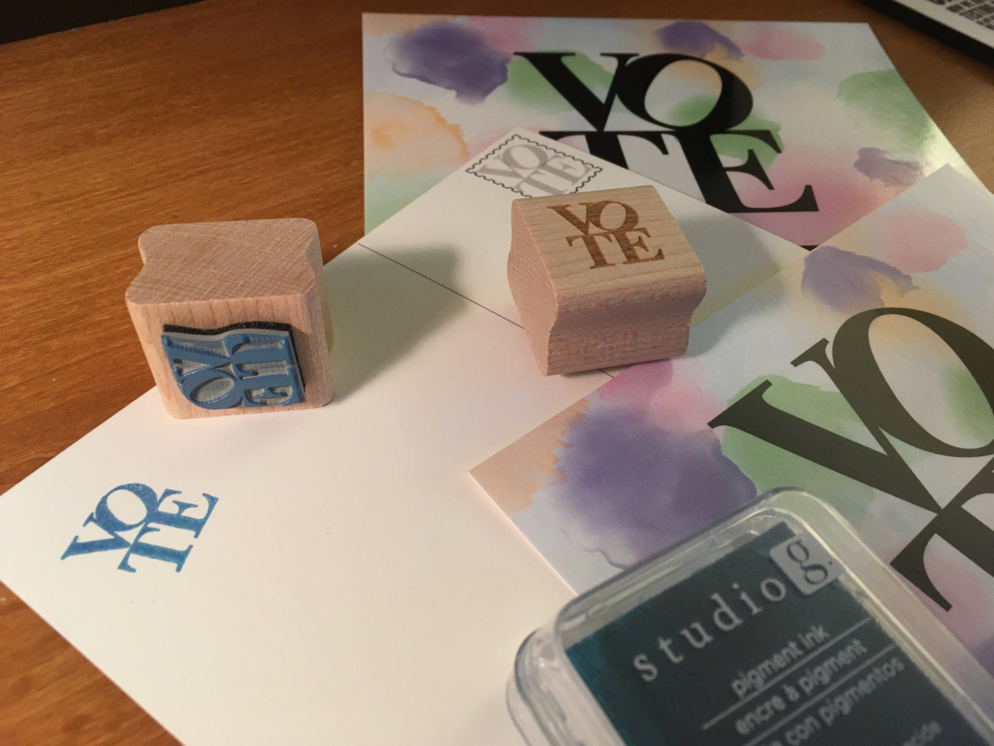 VOTE Rubber Stamp for Postcards To Voters and GOTV initiatives