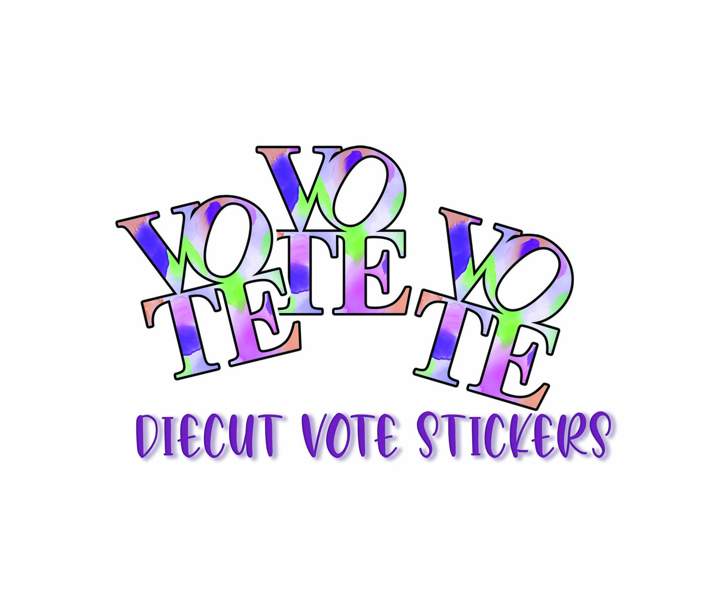2” VOTE Sticker - watercolor design
