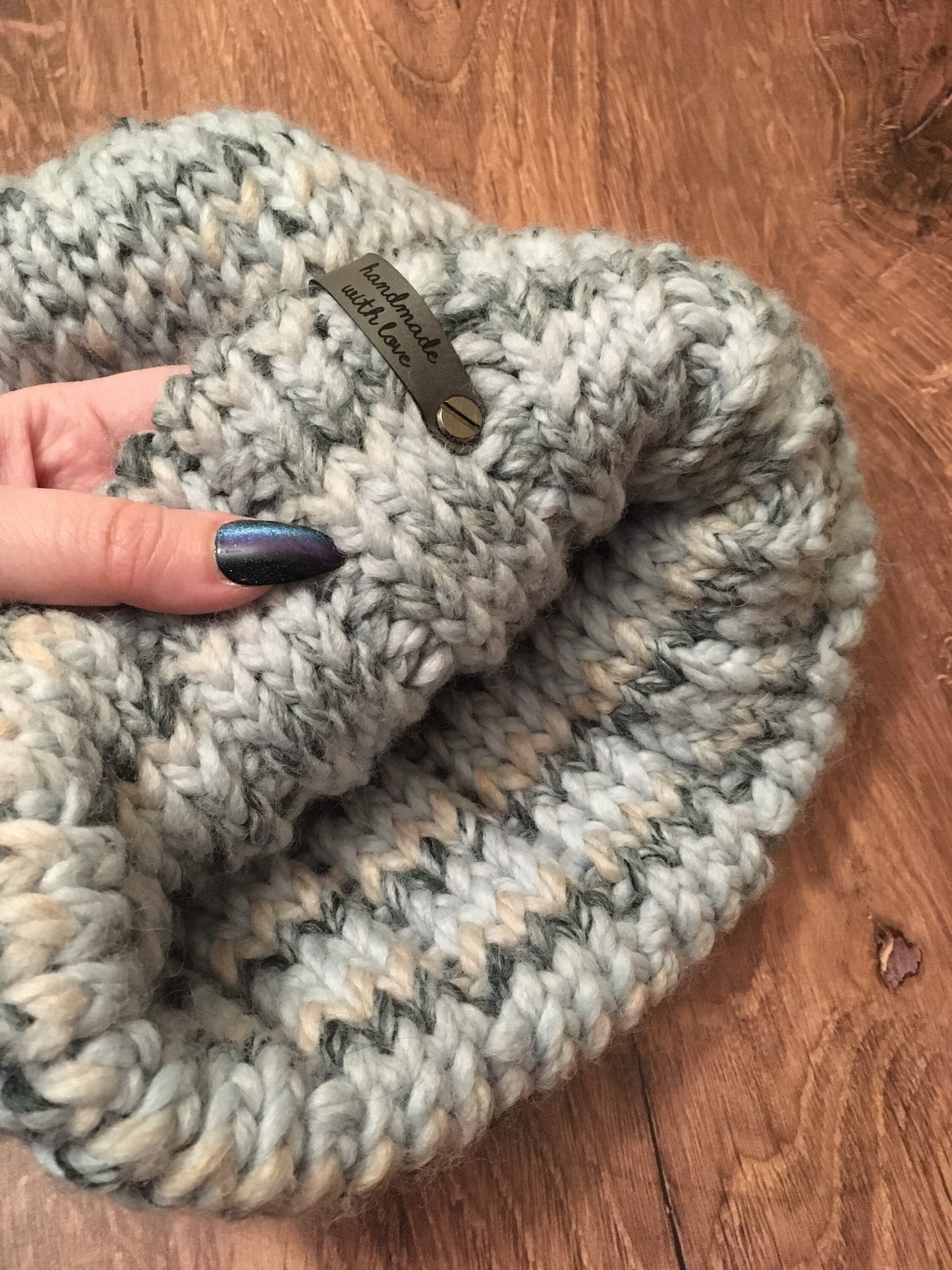 Winter Ice Hand Knit Double-Brimmed Hat