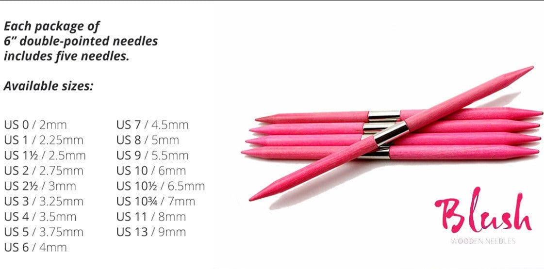Lykke Knitting Needles - 6" Double Pointed Needle Sets - Set of Five Needles