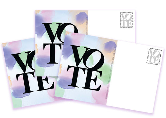 Postcards to Voters "VOTE in Watercolor" Voting Postcard - BLANK BACK
