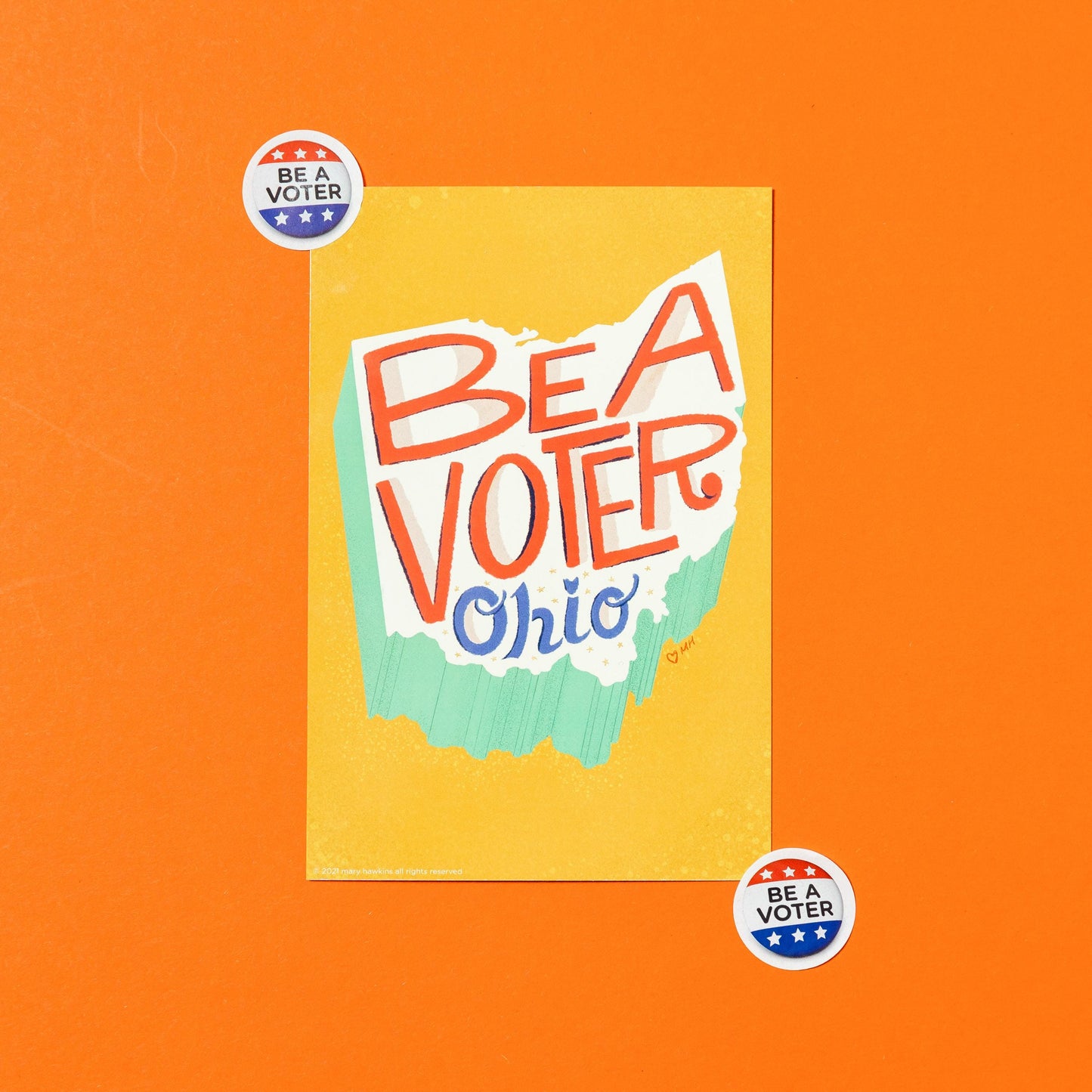 Mary Likes Postcards 50 Vote Postcards! "Be a Voter Ohio!". Perfect for Postcards to Voters and increasing turnout in local elections.