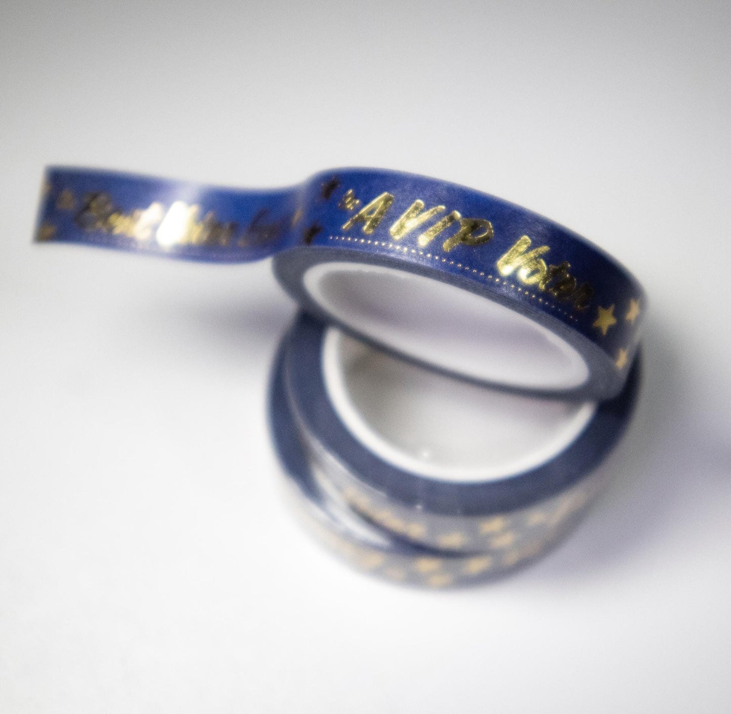 Mary Likes Postcards Best Voter Ever! Blue and gold washi tape, perfect for decorating your postcards to voters!