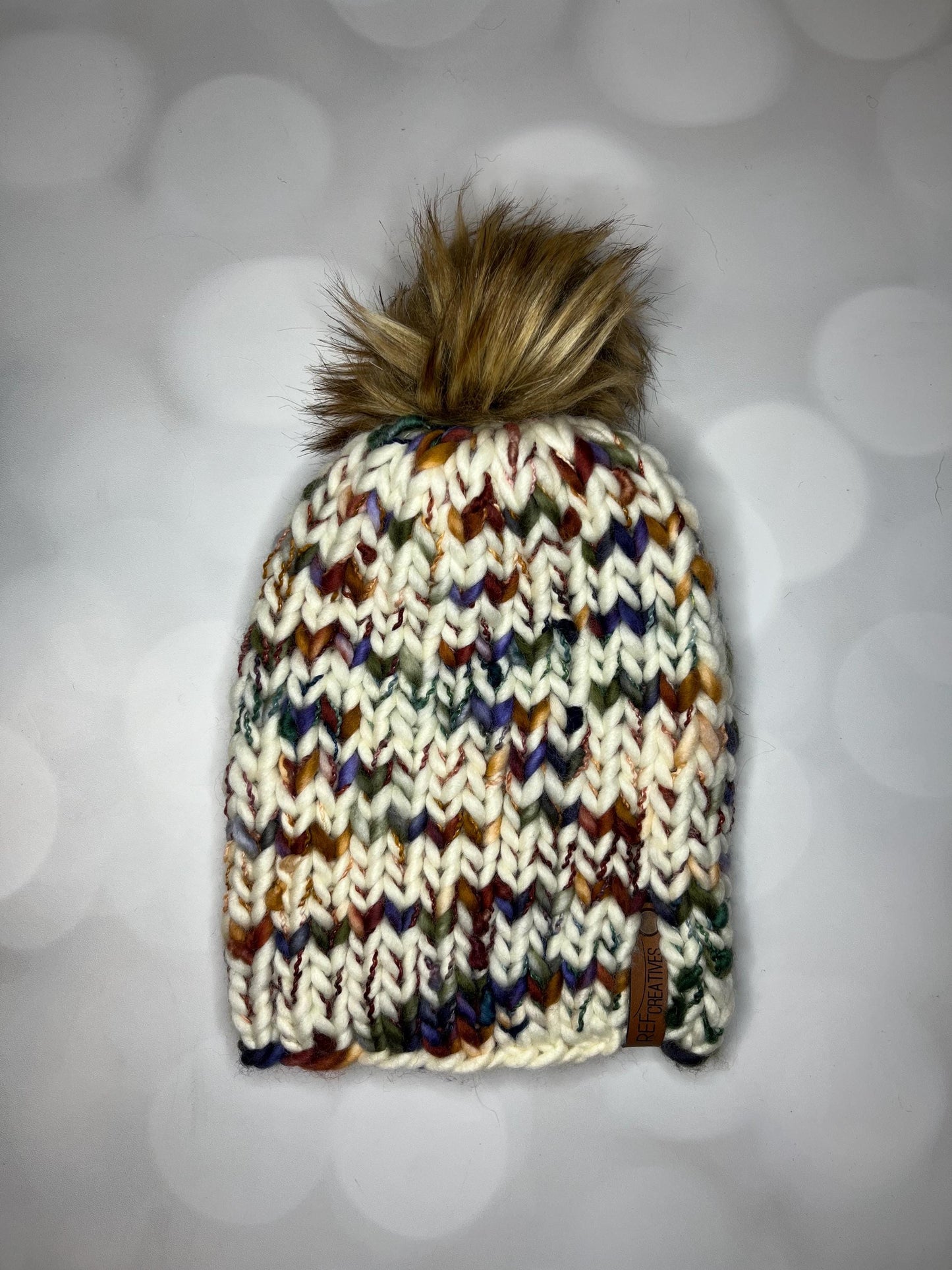 Luxury Warm Tones Merino Wool Ribbed Knit Hat - Fall Colors Classic Beanie Hand Knit Hat with Hand Dyed Yarn