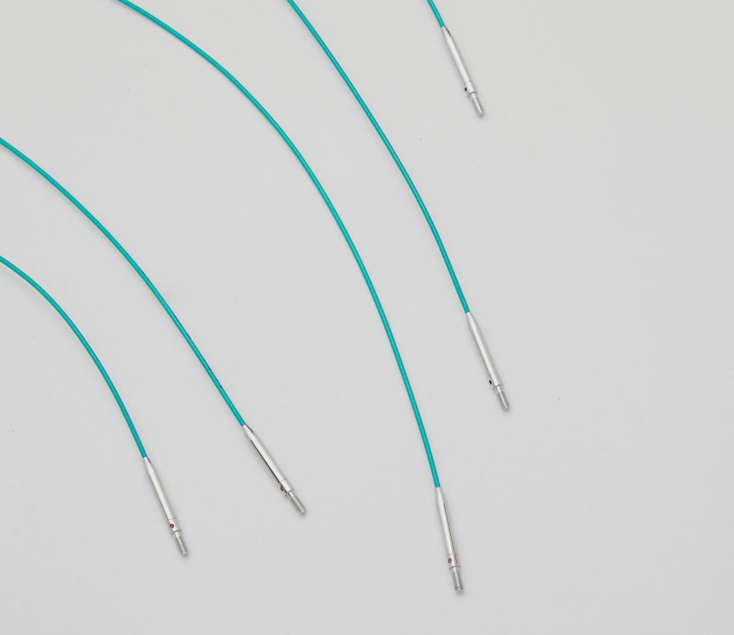 KnitPro The Mindful Collection Teal Knitting Needle Cords - Interchangeable Swivel Cords for Circular Needle Tips