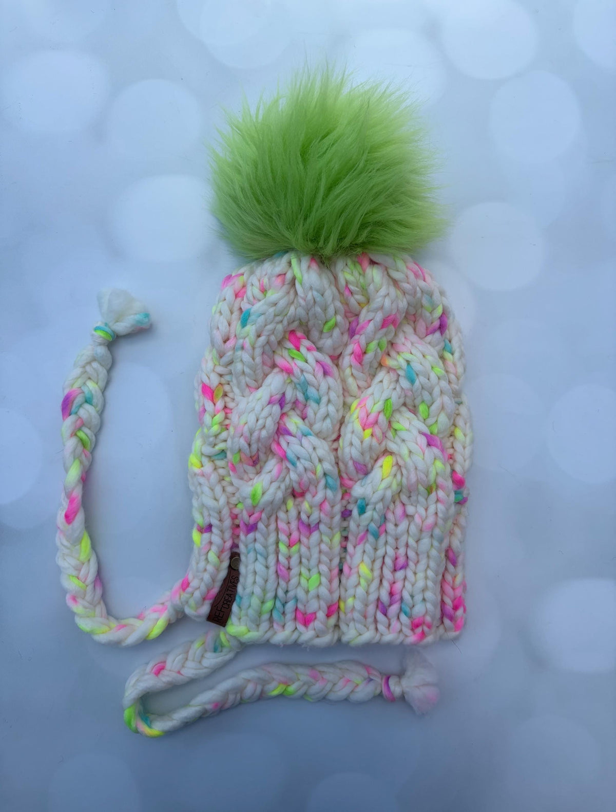 Luxury Speckled Cabled Split Brim Merino Wool Knit Hat - Bonnet Style Knit Hat with Hand Dyed Yarn