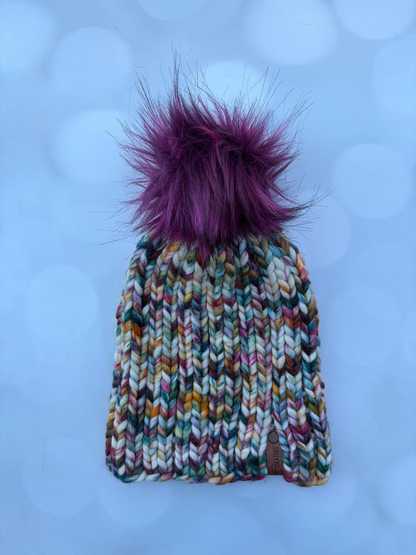 Luxury Muted Rainbow Merino Wool Ribbed Knit Hat - Molino Classic Beanie Hand Knit Hat with Hand Dyed Yarn