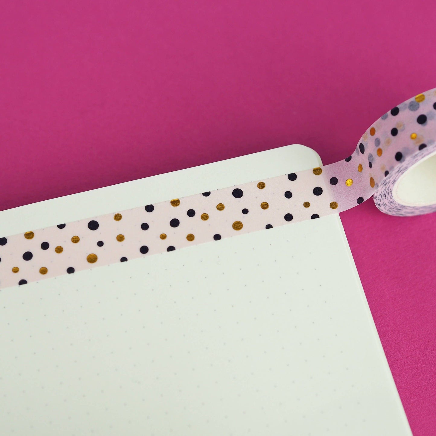 Pastel Polka Dot Gold Foil Washi Tape