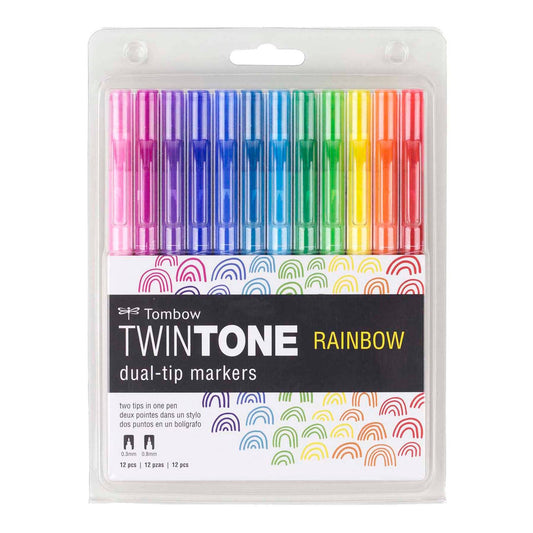 Tombow - TwinTone Marker Set: Rainbow - 12-Pack
