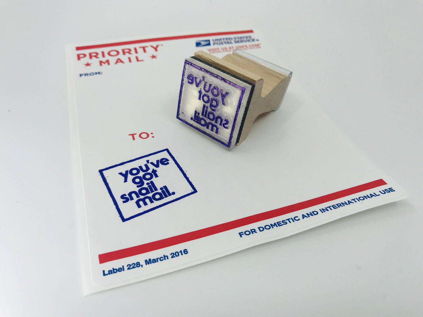 The Portland Stamp Company - You've Got Snail Mail Wooden Handle Rubber Stamp