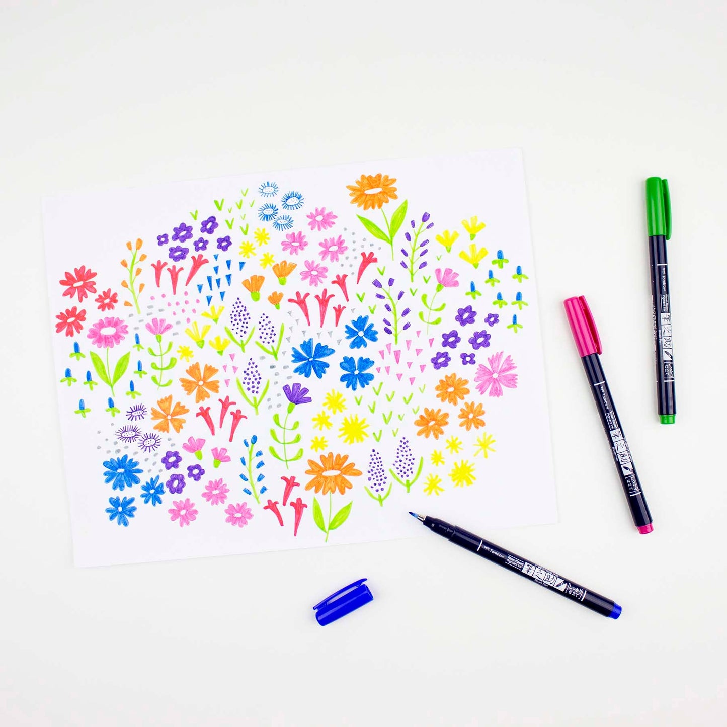 Tombow - Fudenosuke Colors Calligraphy Brush Pens - 10-Pack