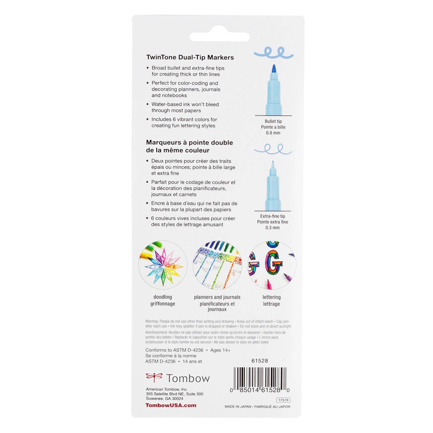 Tombow - TwinTone Marker Set, 6-Pack Pastel