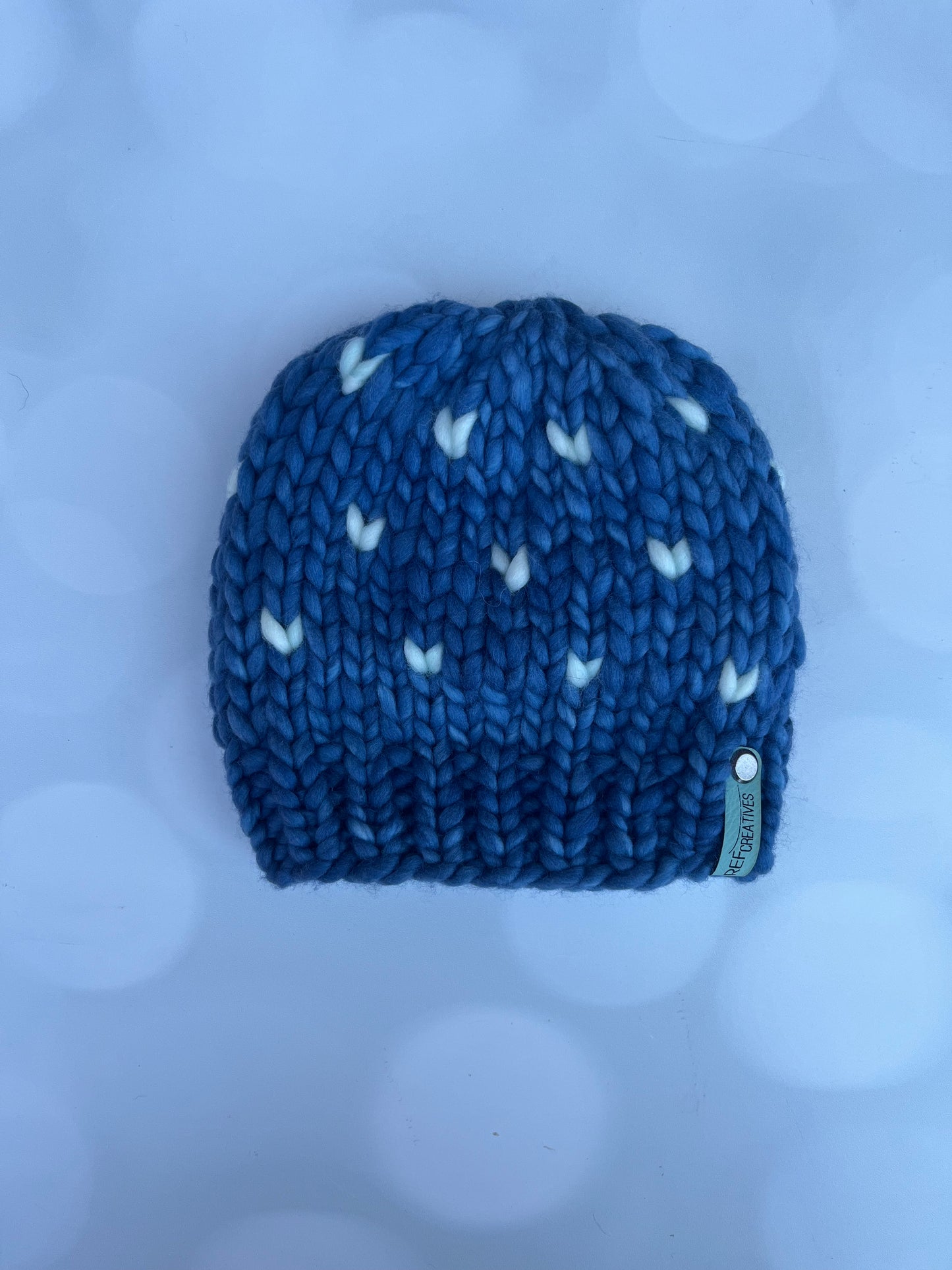 Custom Order for Linda - 0-6 mo tab - Luxury Blue Merino Wool Baby Beanie - Hand Knit Hat with Hand Dyed Yarn