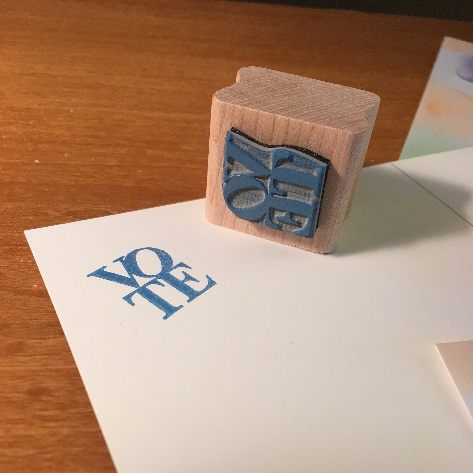 VOTE Rubber Stamp for Postcards To Voters and GOTV initiatives