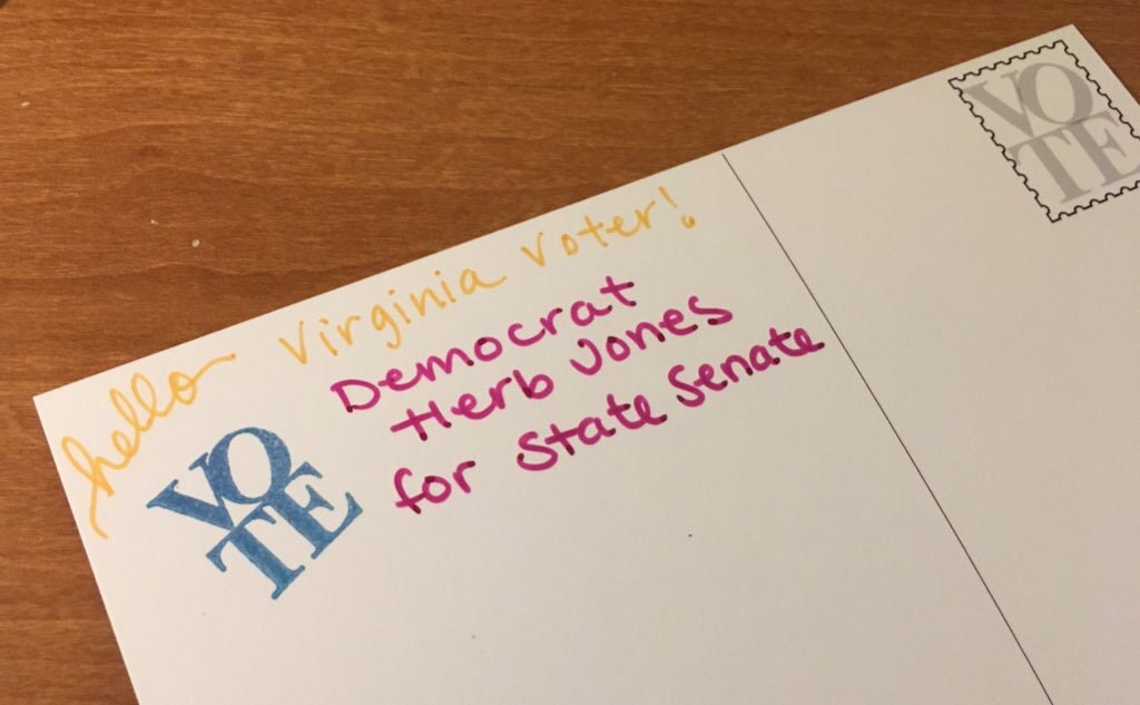 VOTE Rubber Stamp for Postcards To Voters and GOTV initiatives