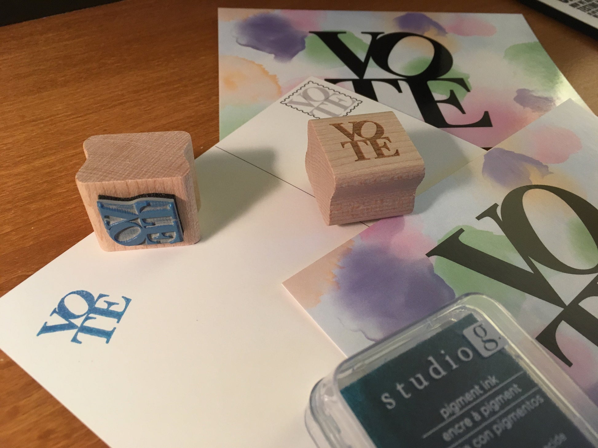 VOTE Rubber Stamp for Postcards To Voters and GOTV initiatives
