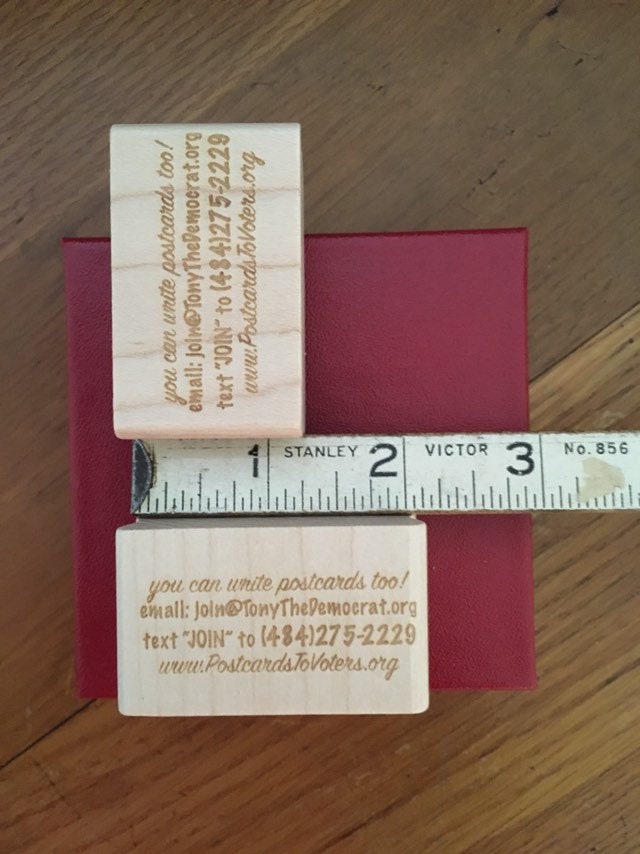 Postcards To Voters sign-up info Rubber Stamp