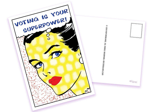 Pop Art Postcards to Voters "Voting Is Your Superpower" Vote Postcard