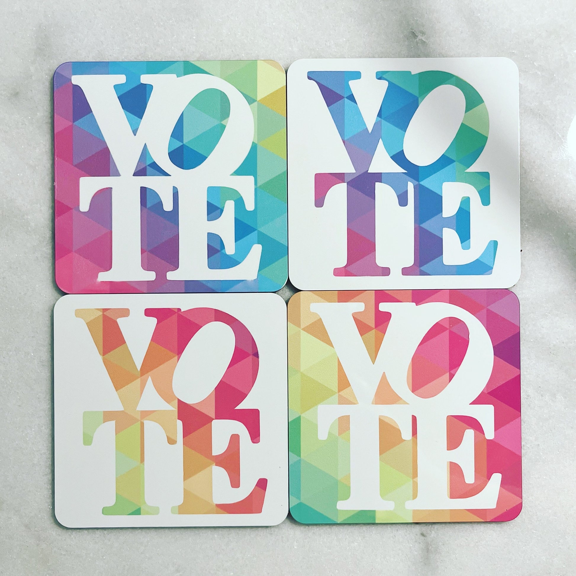Rainbow VOTE Coaster Set of Four