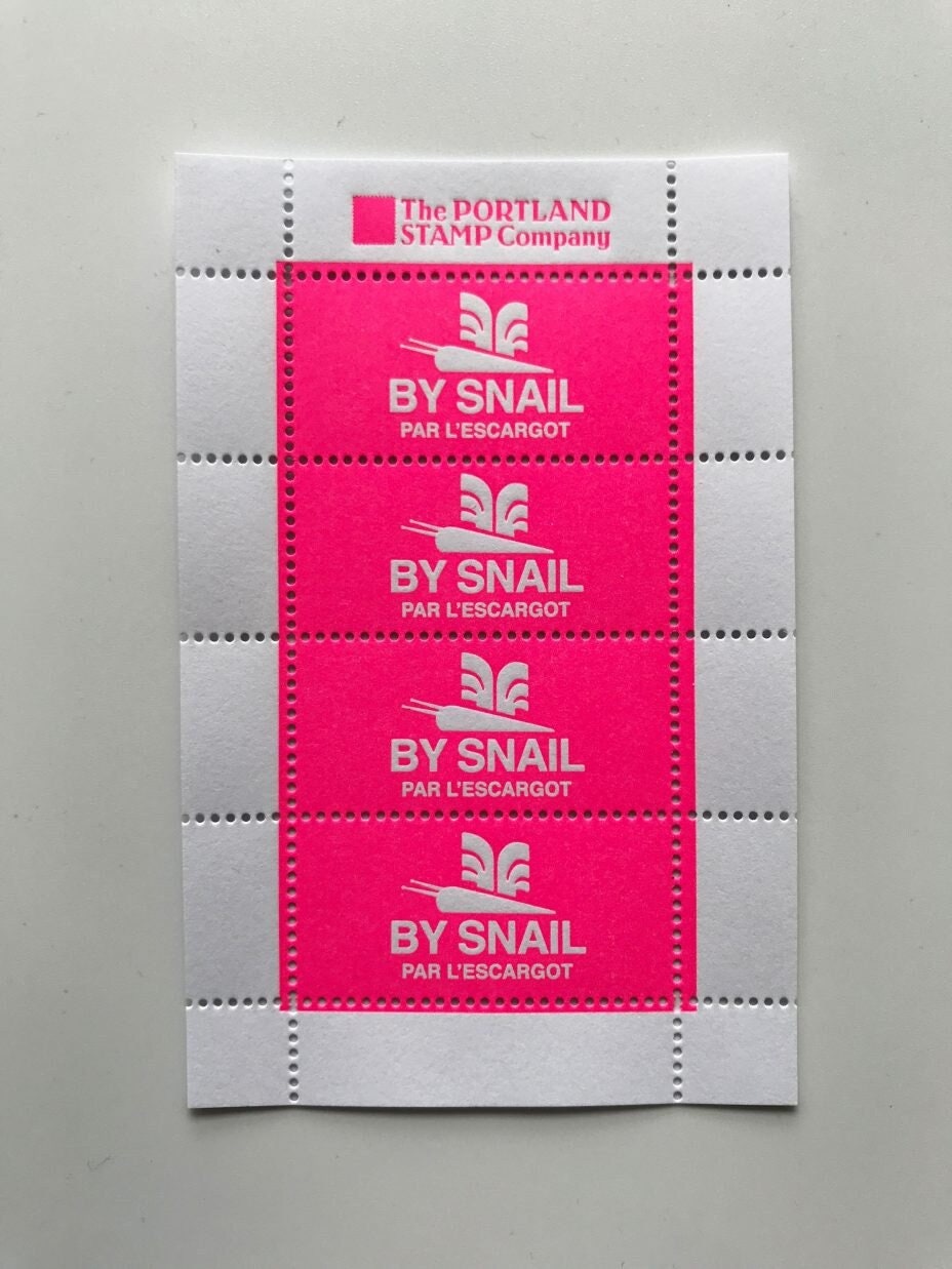 The Portland Stamp Company - By Snail / Par L'Escargot Poster Stamps - multiple color options!!