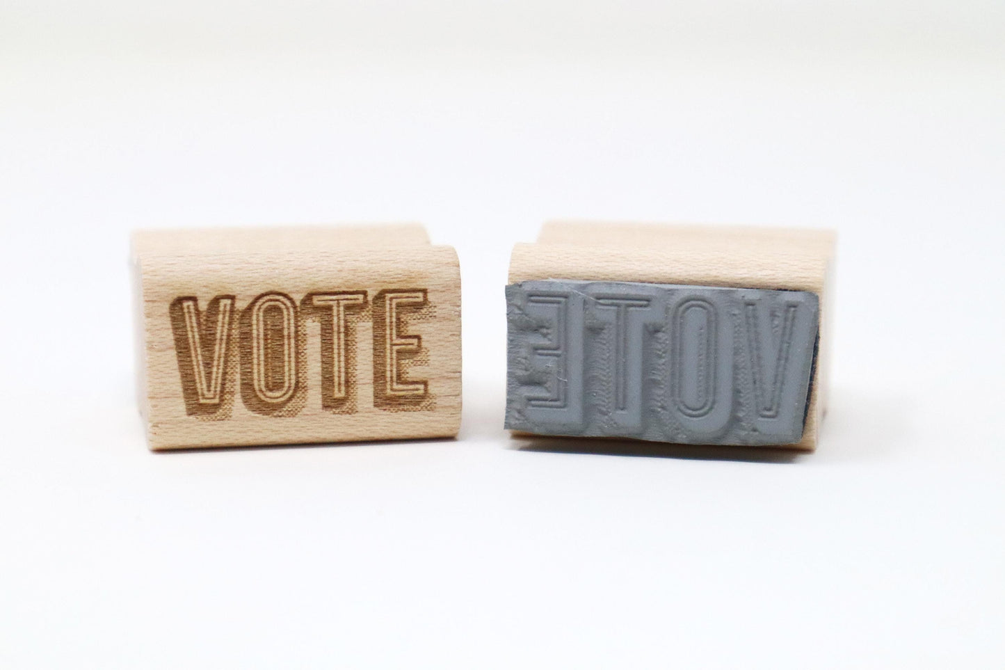 Mary Likes Postcards Tiny "Vote" rubber stamps! Perfect for Postcards to Voters and other get out the vote campaigns.