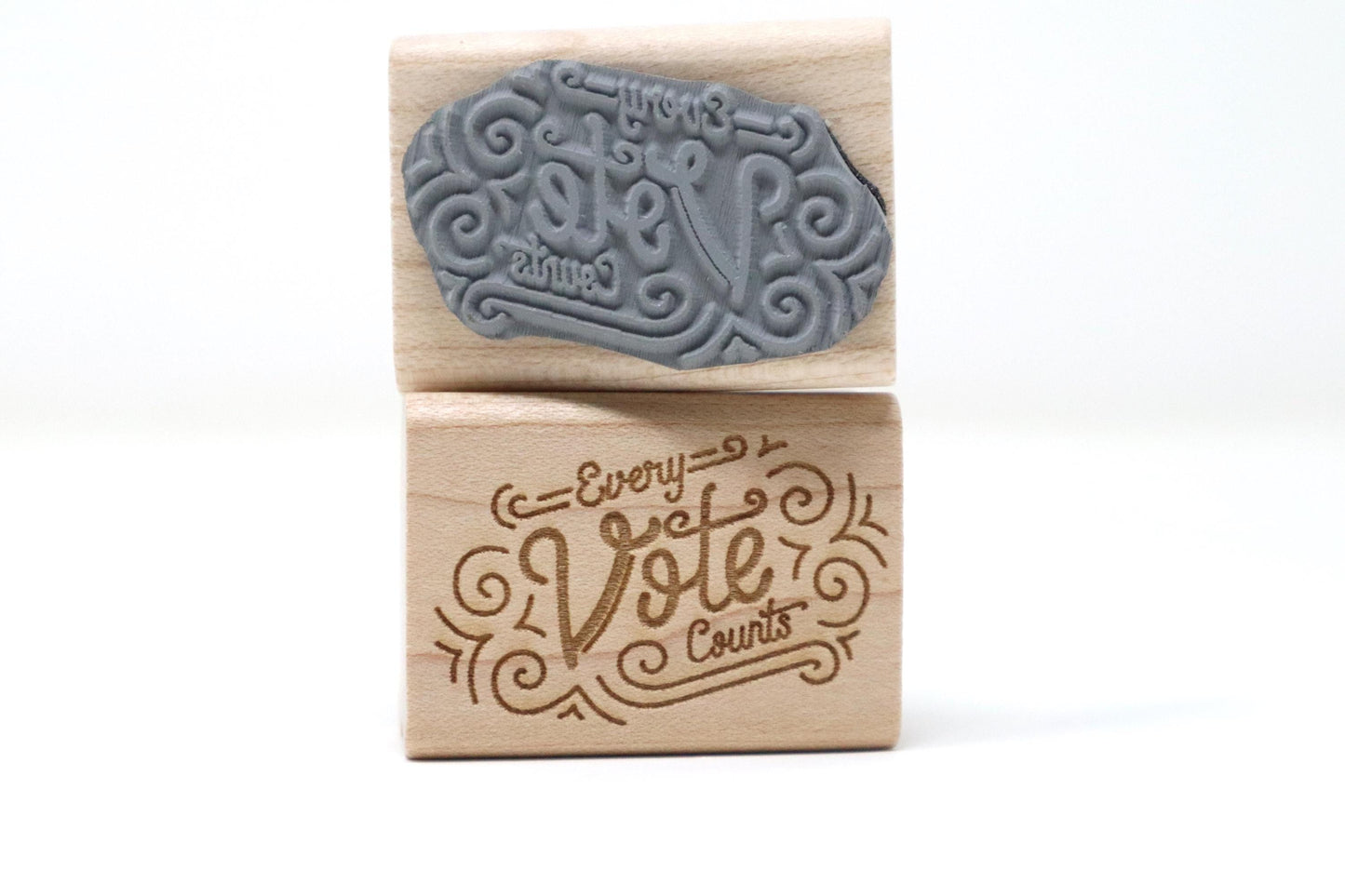 Mary Likes Postcards Every Vote Counts! A rubber stamp for your postcards and scrapbooking, perfect for writing to your reps or GOTV