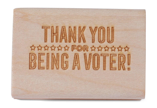 Mary Likes Postcards Thank you for being a voter! A rubber stamp for your postcards and scrapbooking, perfect for get out the vote postcards