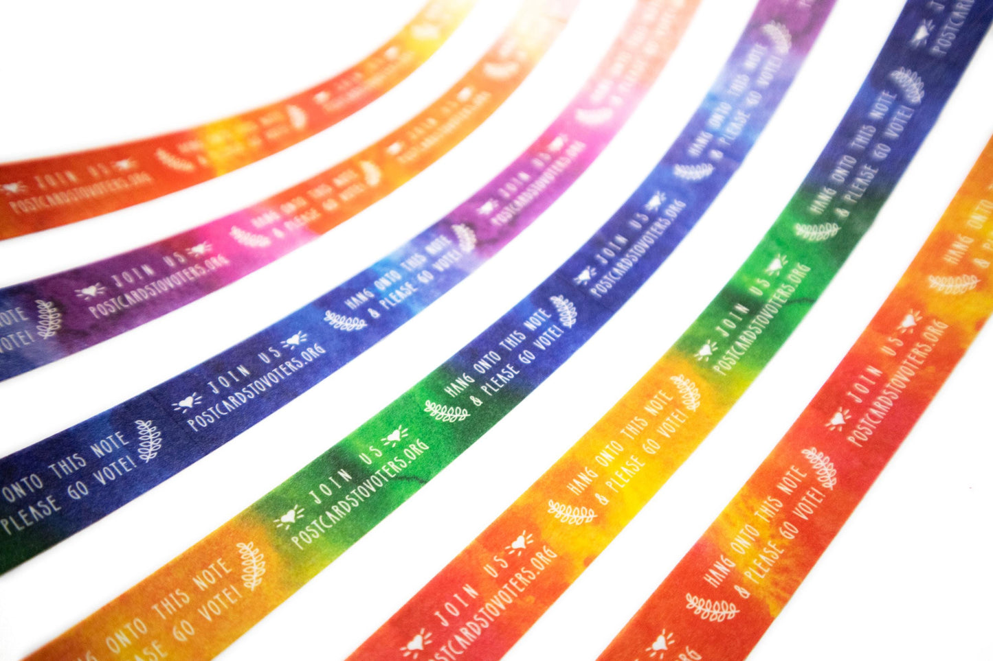 Mary Likes Postcards Rainbow Postcards to Voters washi tape, perfect for decorating your get-out-the-vote postcards!