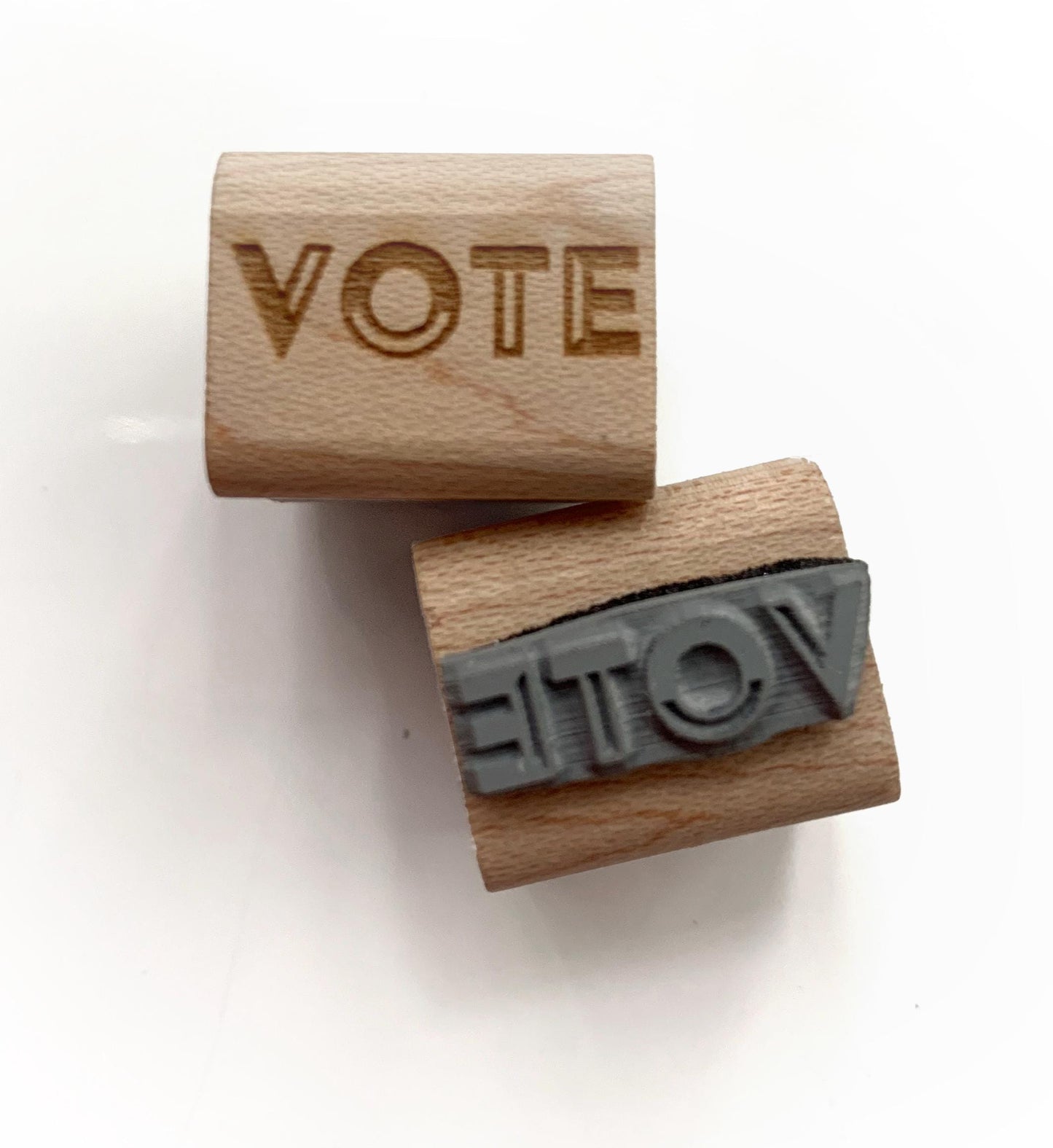 Mary Likes Postcards Tiny "Vote" rubber stamps! Perfect for Postcards to Voters and other get out the vote campaigns.