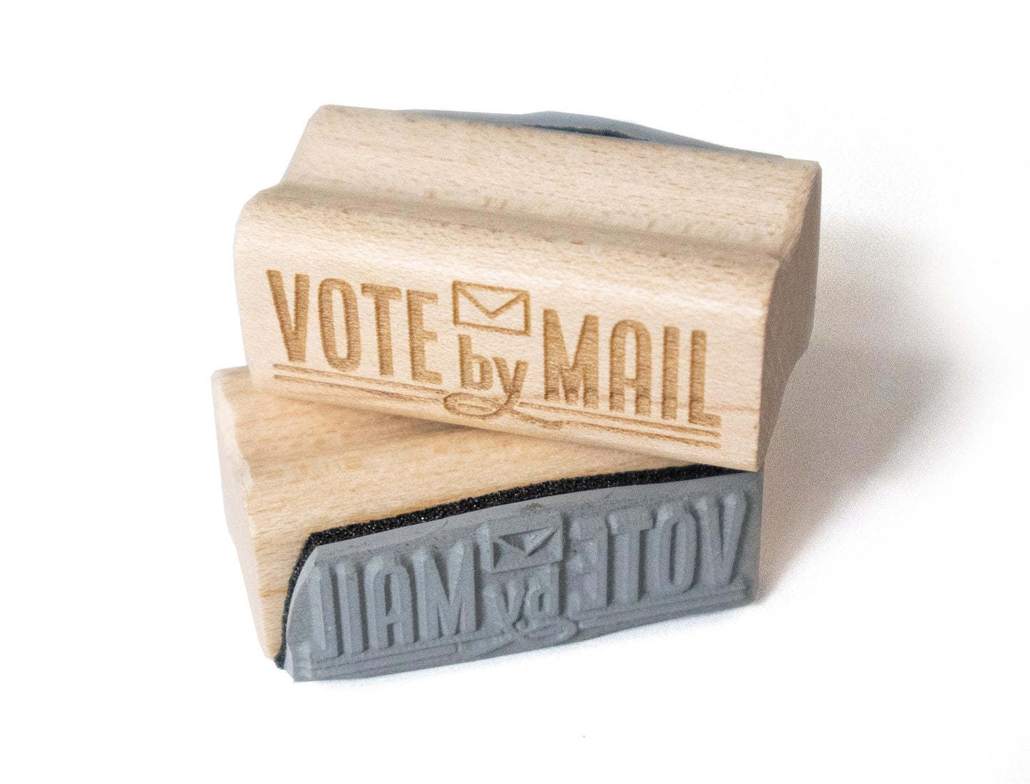 Mary Likes Postcards Vote by Mail! A rubber stamp for your postcards and scrapbooking, perfect for writing to get out the vote