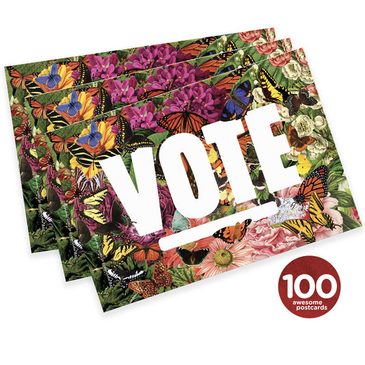 Mary Likes Postcards State Butterflies: Set of 100 vote postcards, perfect for Postcards to Voters and other get out the vote campaigns.