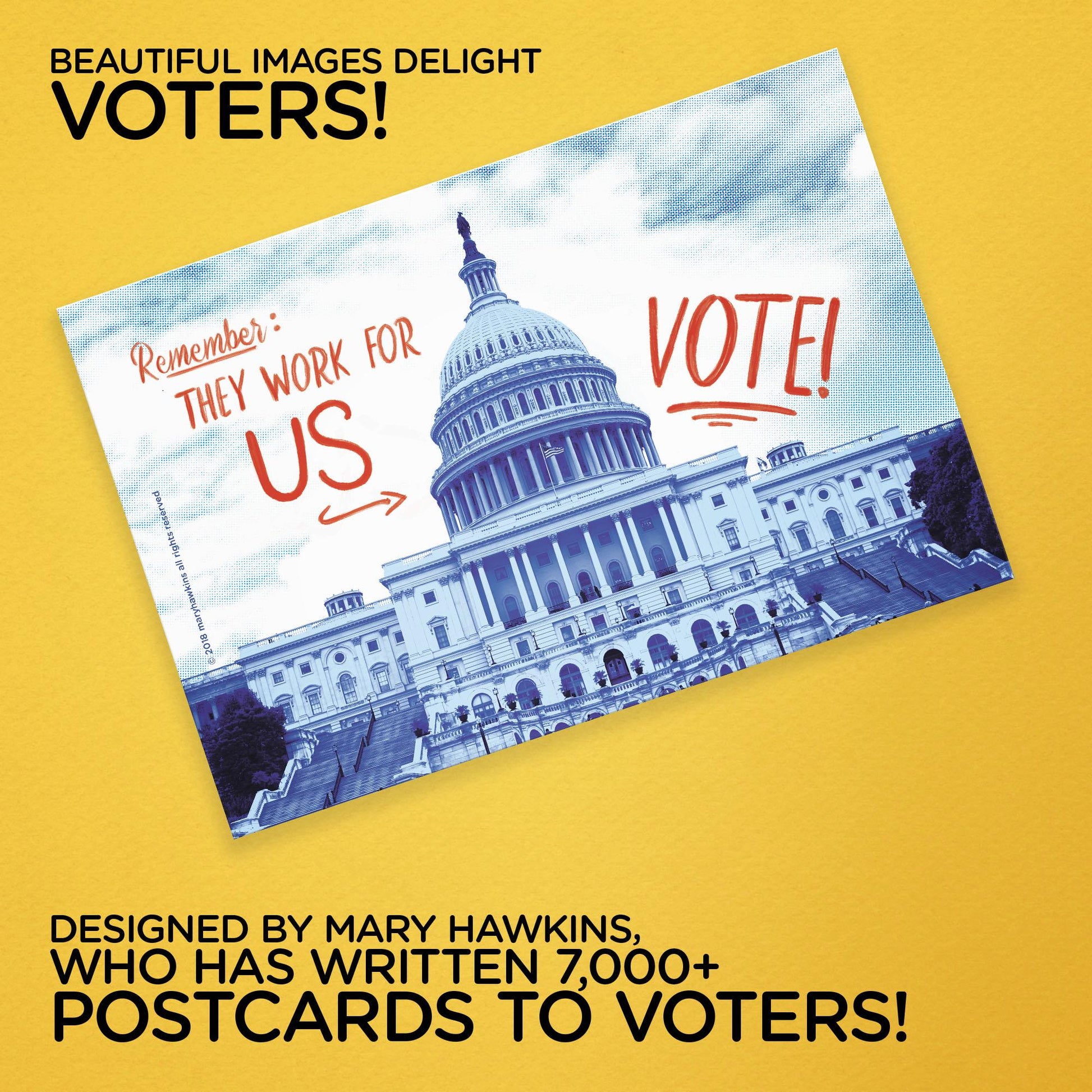 Mary Likes Postcards They work for us! Set of 100 vote postcards, perfect for Postcards to Voters and other get out the vote campaigns.