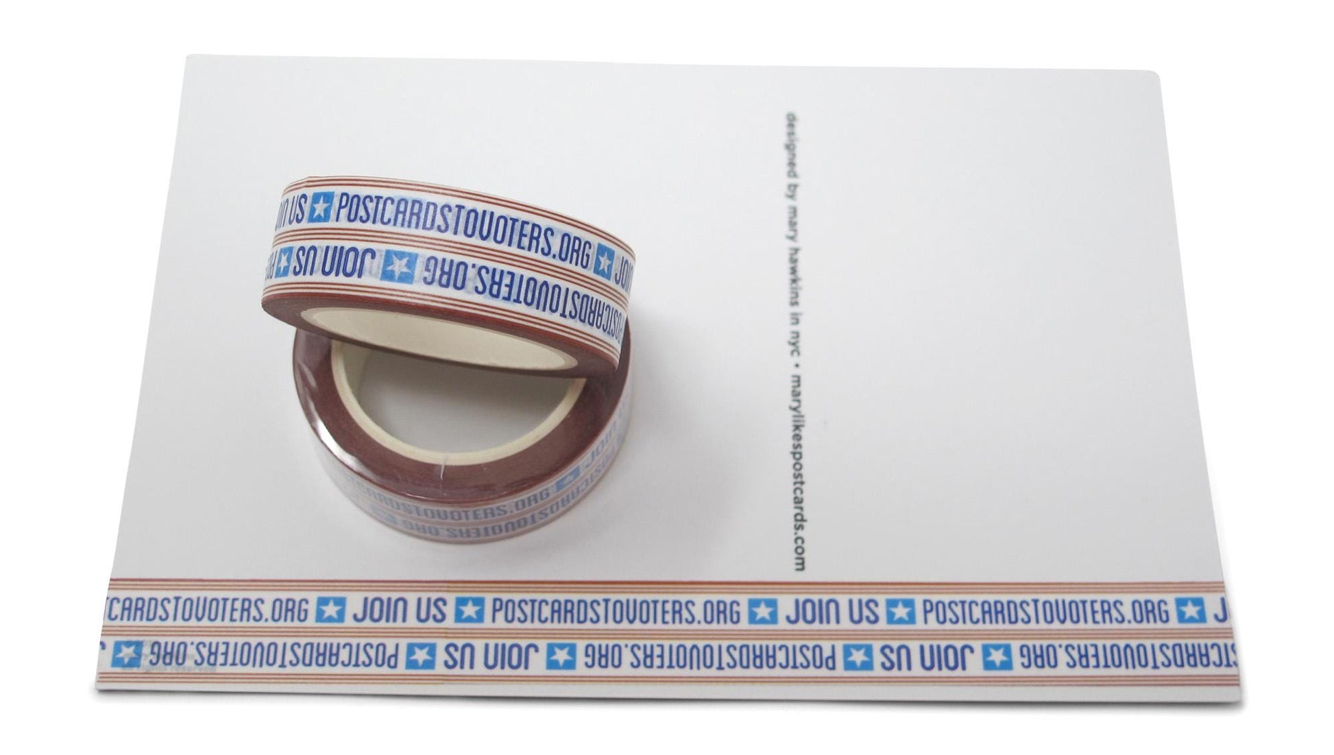 Mary Likes Postcards Just one washi tape roll, perfect for decorating Postcards to Voters or other get out the vote writing campaigns