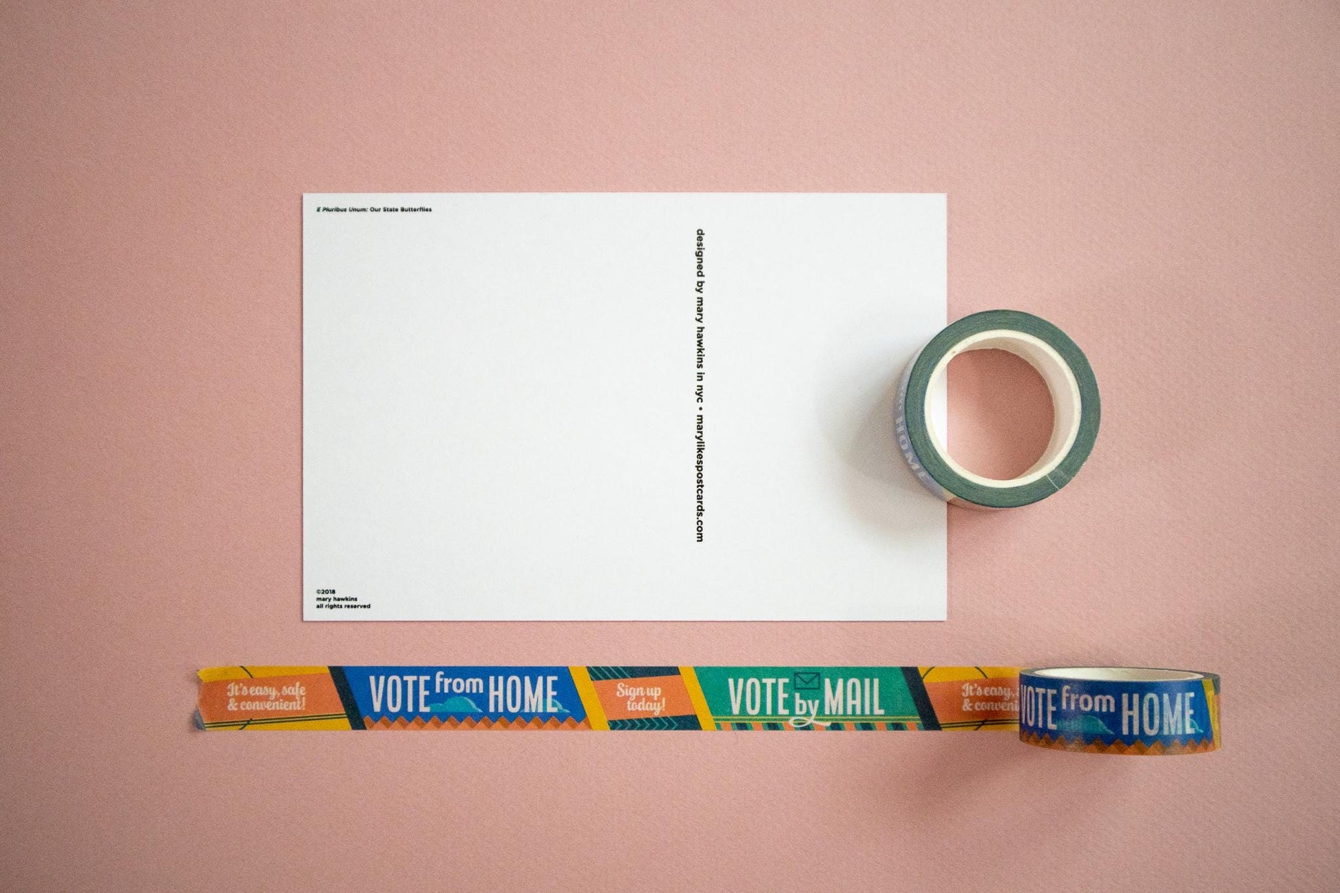 Mary Likes Postcards Vote from Home/Vote by Mail! washi tape, perfect for decorating your postcards to voters!