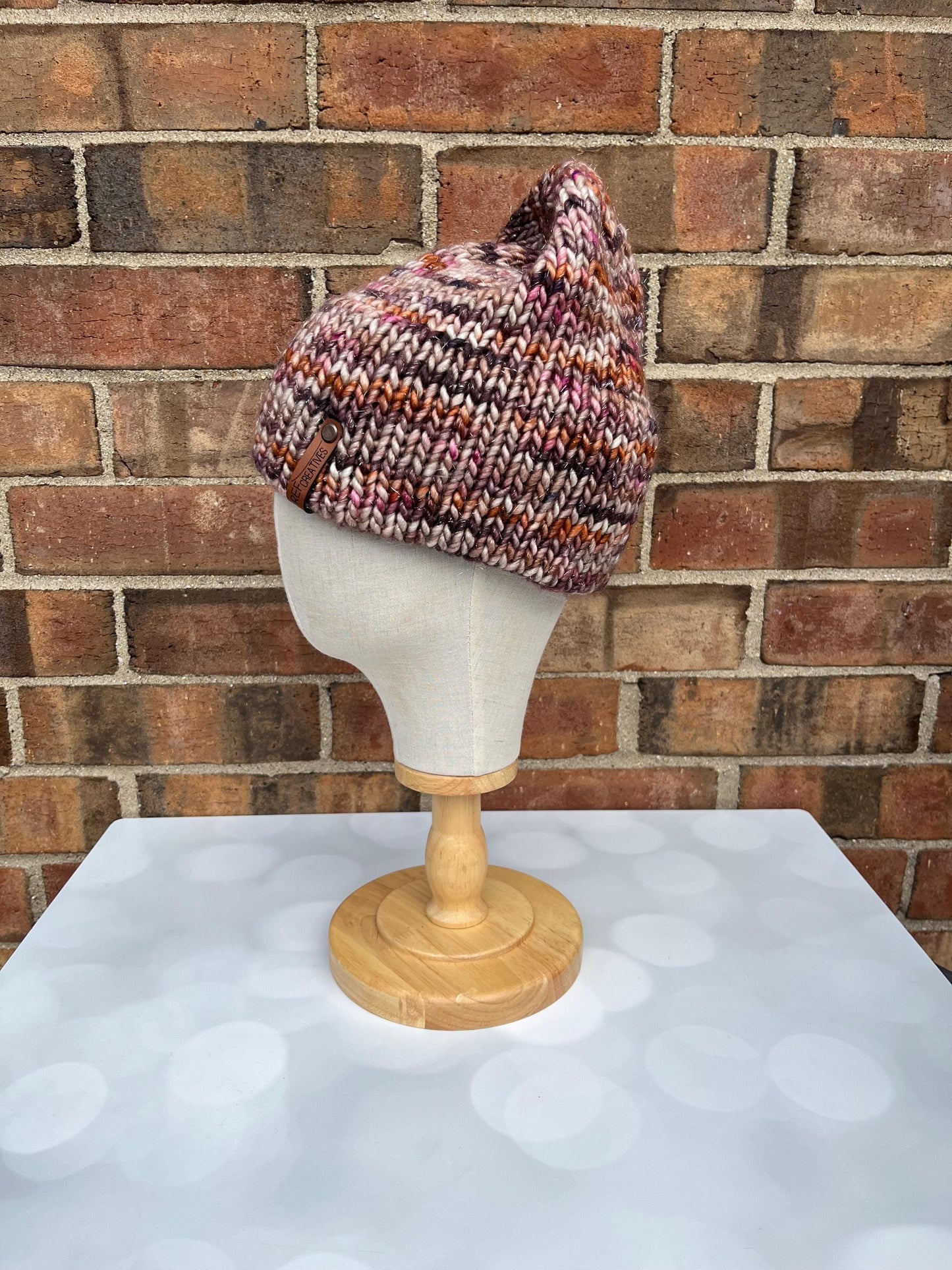 Luxury Muted Sparkly Double Brim Merino Wool Beanie - Autumnal Hand Knit Hat with Hand Dyed Yarn