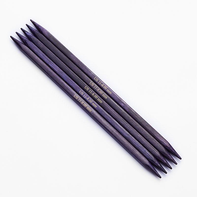 KnitPro J'adore Cubics Knitting Needles - 6" Double Pointed Needle Set - Set of Five Needles