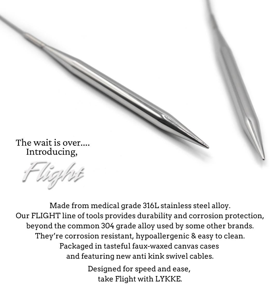 Lykke Knitting Needles - FLIGHT 3.5" Interchangeable Circular Needle Set - Mini, Standard - Faux Waxed Canvas - Purple, Maroon, Denim