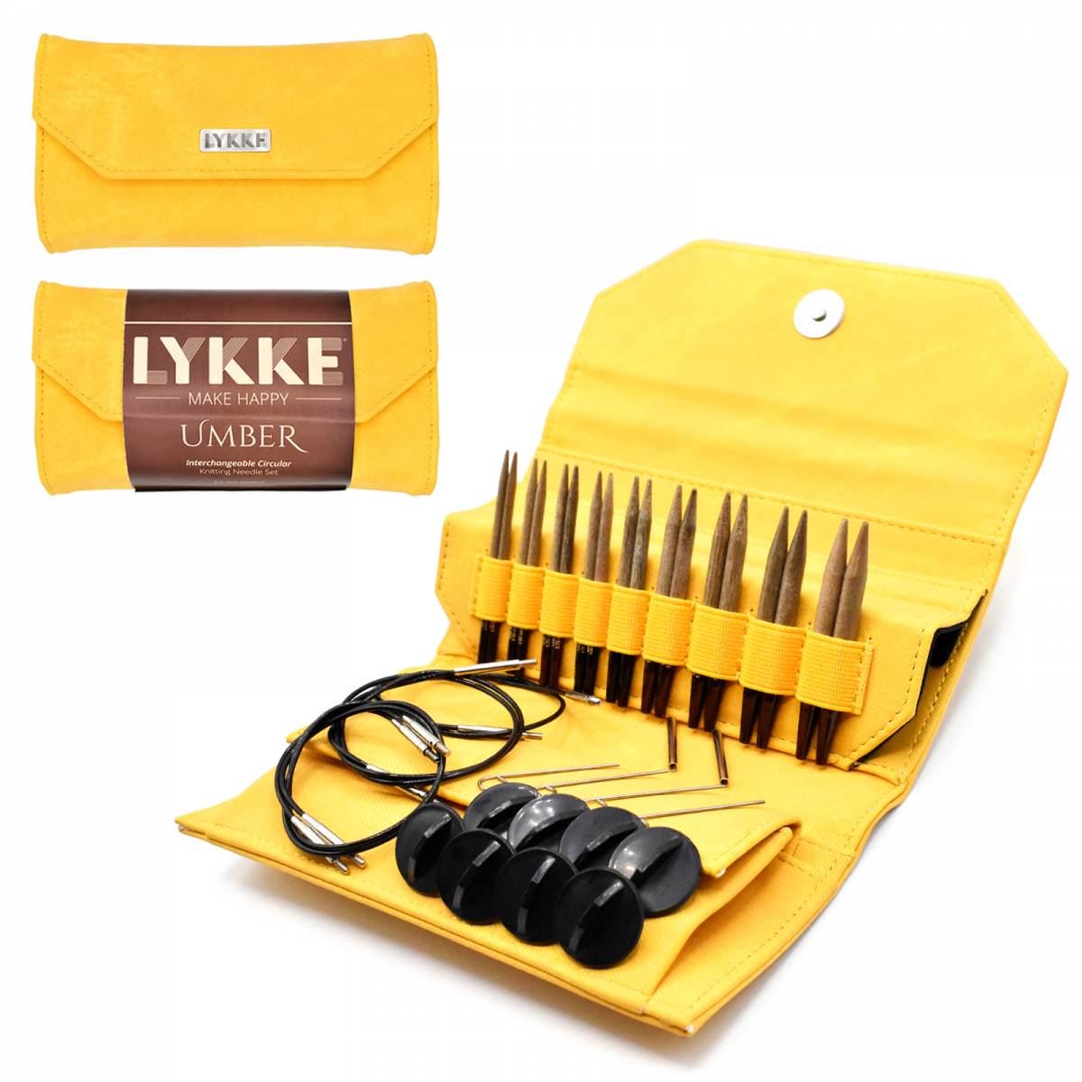 Lykke Knitting Needles - Umber 3.5" Interchangeable Circular Needle Set - Dandelion Denim Effect