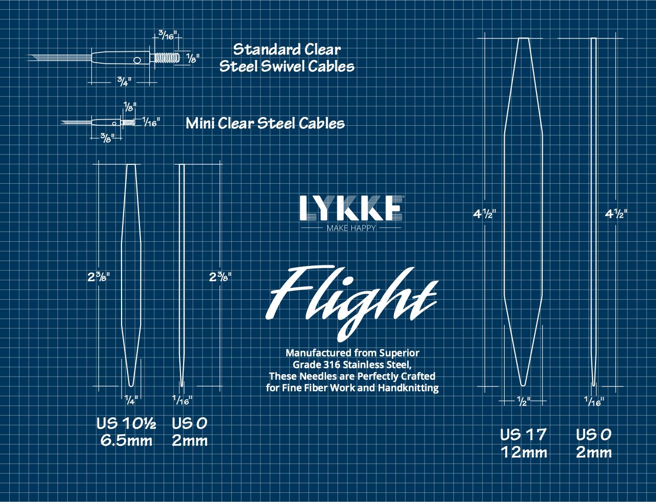 Lykke Knitting Needle Tips - FLIGHT 5" Interchangeable Needle Tips for Circular Needles