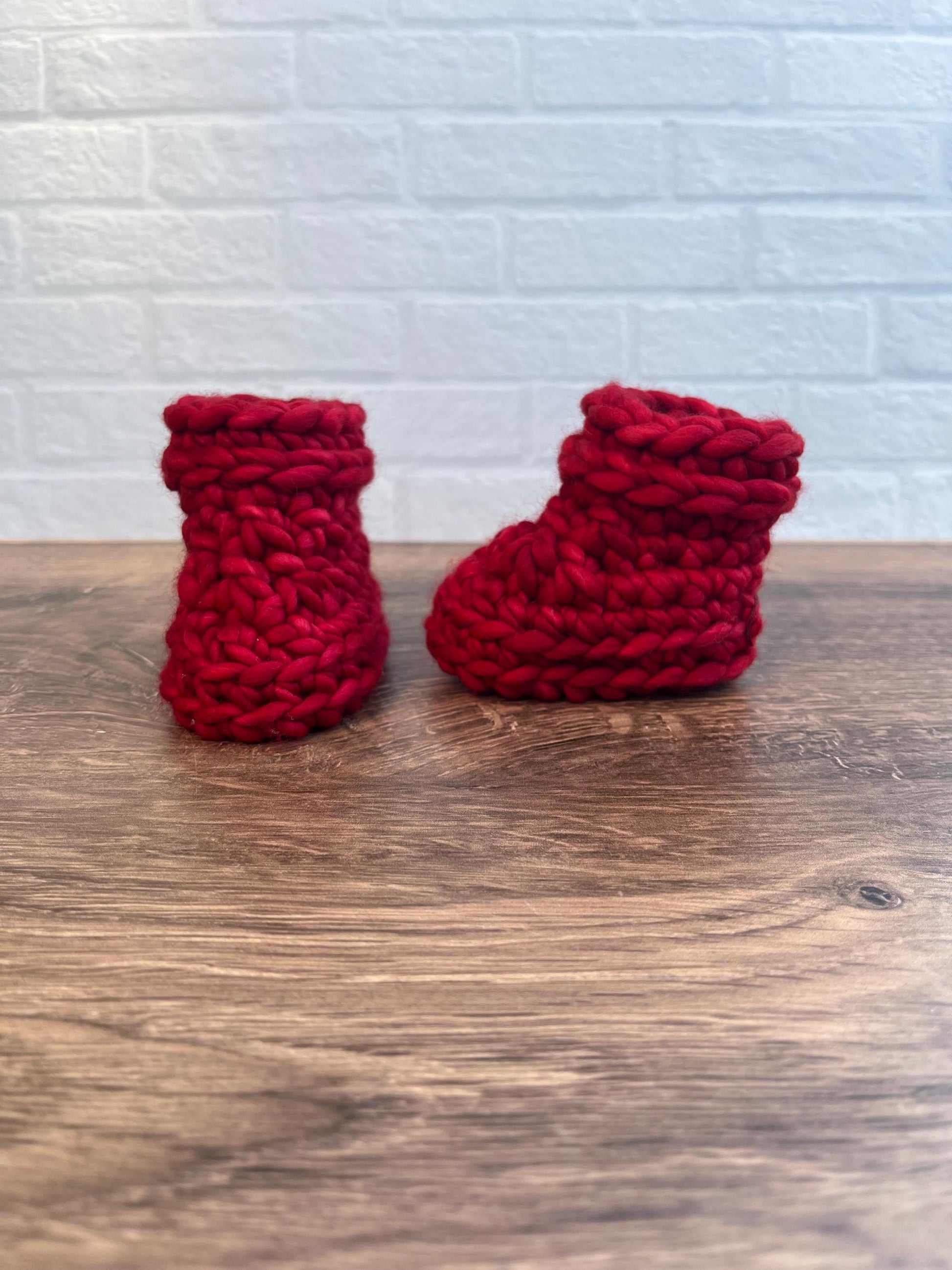 0-3 months - Luxury Blue “Cheeky Little Elf” Merino Wool Crochet Baby Booties - Hand Crocheted Baby Booties with Hand Dyed Yarn