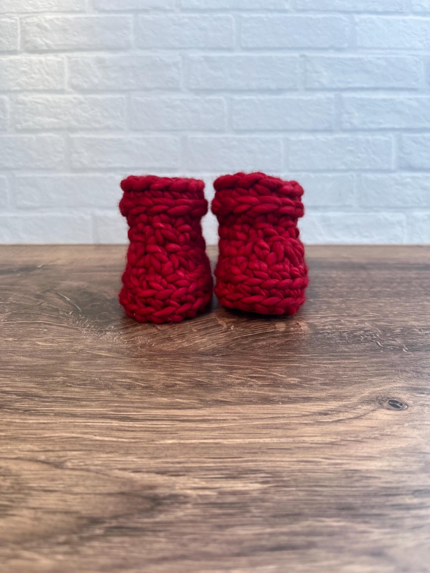 0-3 months - Luxury Blue “Cheeky Little Elf” Merino Wool Crochet Baby Booties - Hand Crocheted Baby Booties with Hand Dyed Yarn