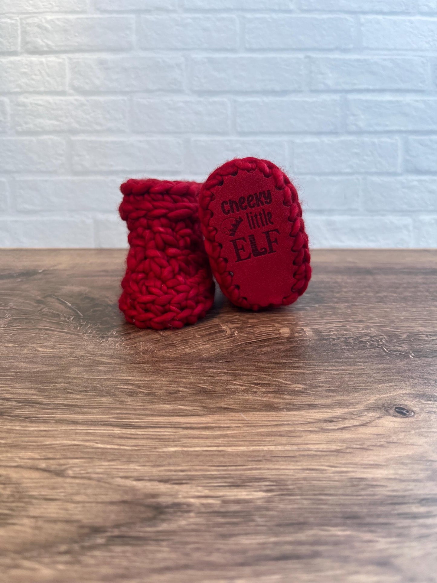 0-3 months - Luxury Blue “Cheeky Little Elf” Merino Wool Crochet Baby Booties - Hand Crocheted Baby Booties with Hand Dyed Yarn