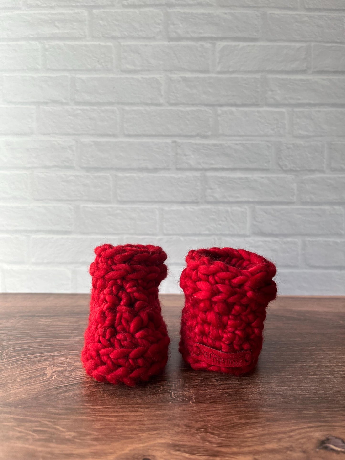 0-3 months - Luxury Blue “Santa’s Little Helper” Merino Wool Crochet Baby Booties - Hand Crocheted Baby Booties with Hand Dyed Yarn