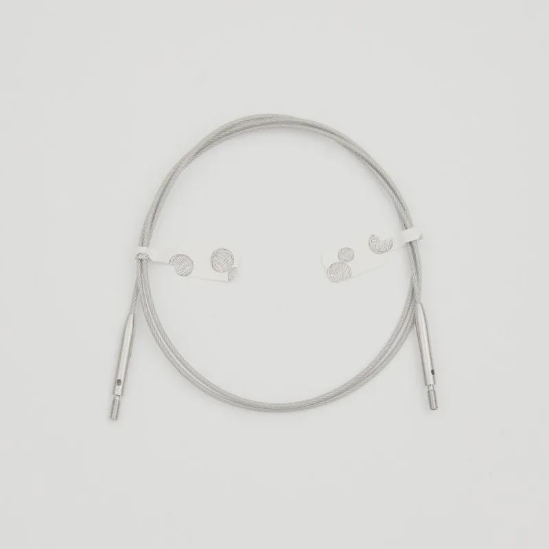 KnitPro Stainless Steel 360 Swivel Cable with Silver Connectors - Interchangeable Knitting Needle Cords for Circular Needle Tips