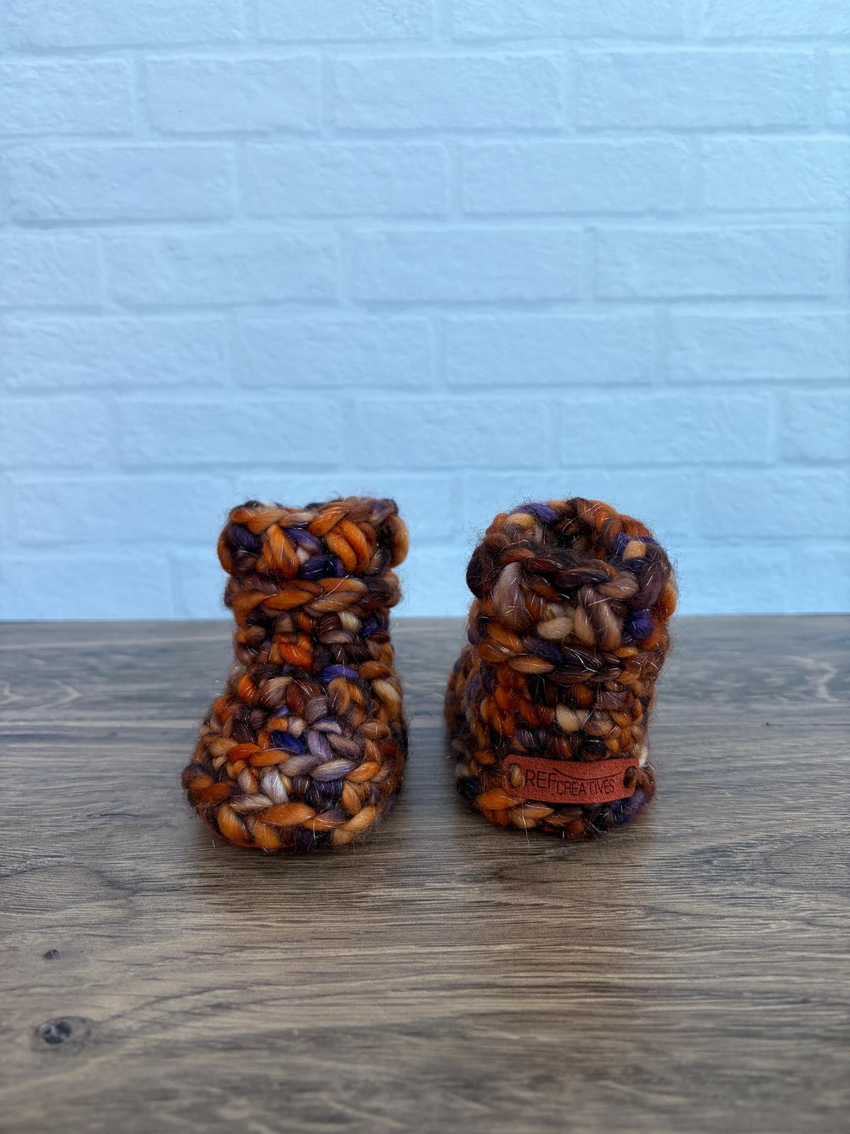 3-6 months - Luxury Sparkly Halloween Merino Wool Crochet Baby Booties - Hand Crocheted Baby Booties with Hand Dyed Yarn